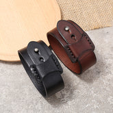 Men’s Irregular Cow Leather Bracelet – Vintage & Rugged Fashion Accessory